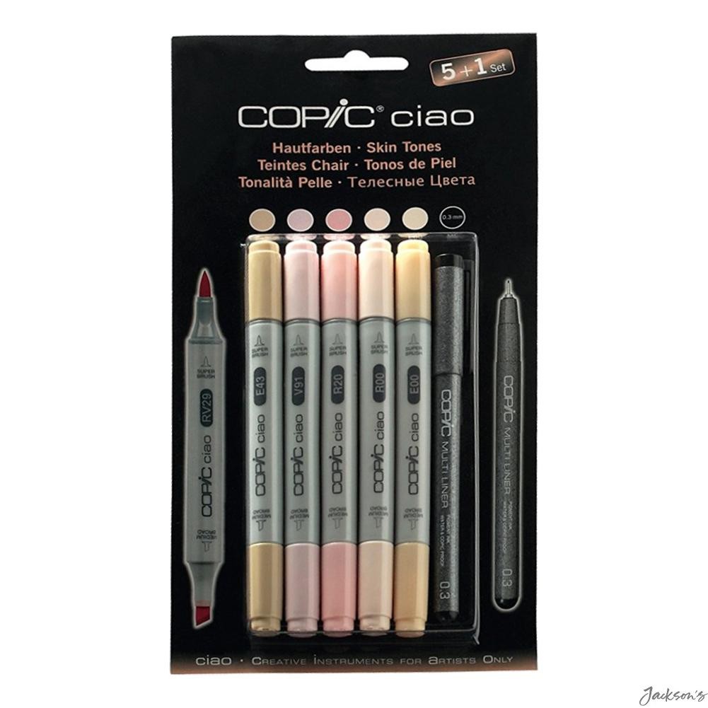 Copic Ciao Marker Set Alcohol Ink 5 Colours Plus Multiliner 0.3mm Drawing