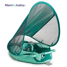 Mambobaby Newborn Baby Chest Float with Sun Canopy and tail Frog , NEW
