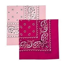Bandana Single Pack  Double Pack Cotton for Men and Women 22 Inch Hot pink
