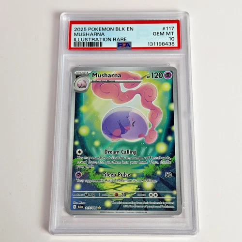 2025 POKEMON BLK EN-BLACK BOLT ILLUSTRATION RARE #117 MUSHARNA PSA 10