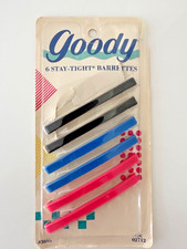 6 Goody Stay Tight Vtg Clasp Clip Hair Barrettes 3  USA 1989 New nos