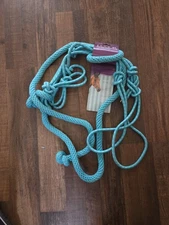 Dumor Braided Rope Halter And Poly Lead Aqua Blue 