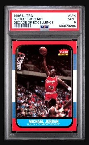 1996 Fleer ULTRA Decade Dominance #U-4 MICHAEL JORDAN PSA 9 Mint Card🐐🏀🏆