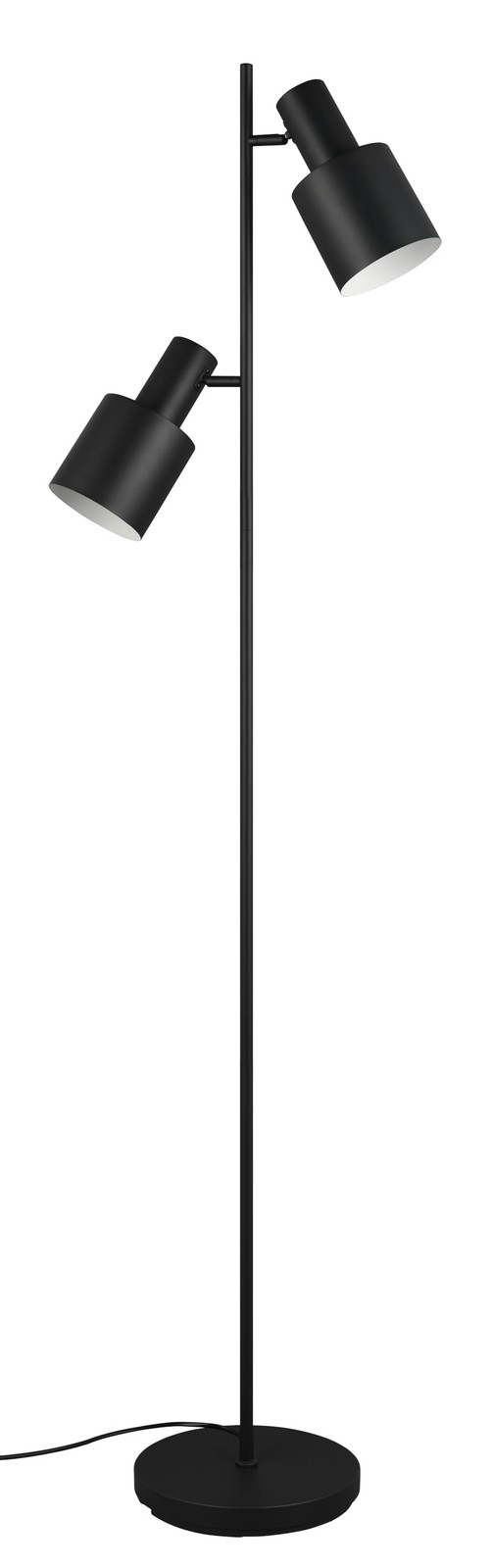 Lampadaire AGUDO en métal noir mat, luminaire tripode haut de gamme