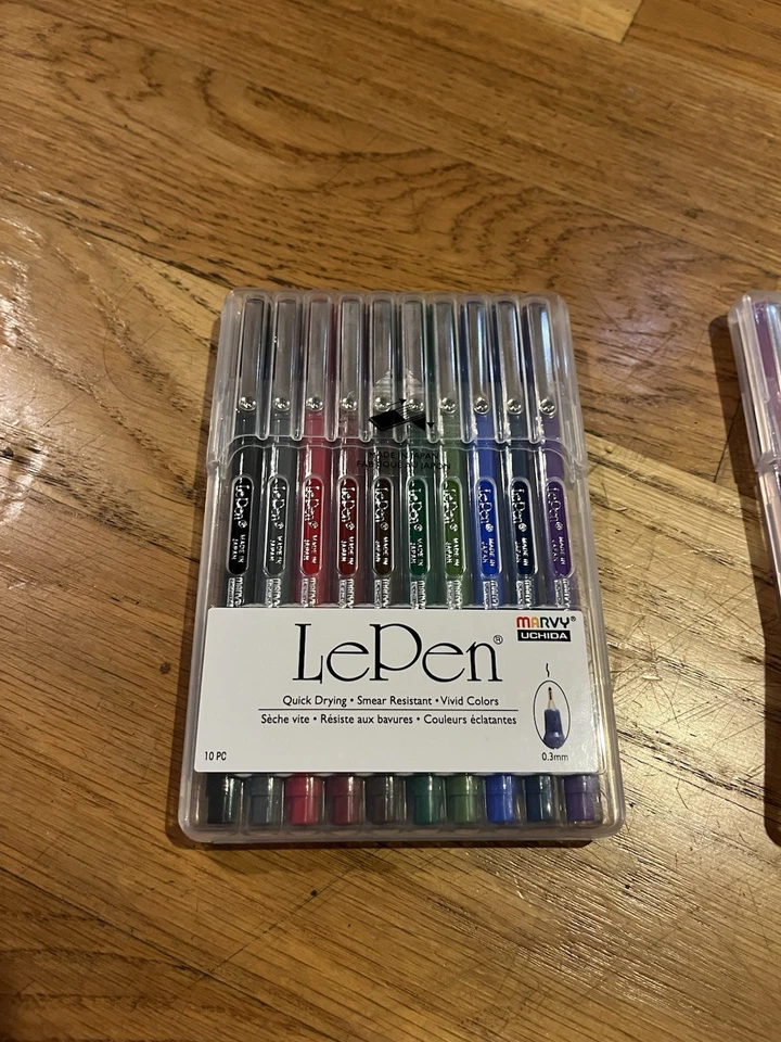 Lot Of LePen Felt Tip Pens Marvy Uchida Water Based Medium Point .3mm 80 count - Image 2 of 4