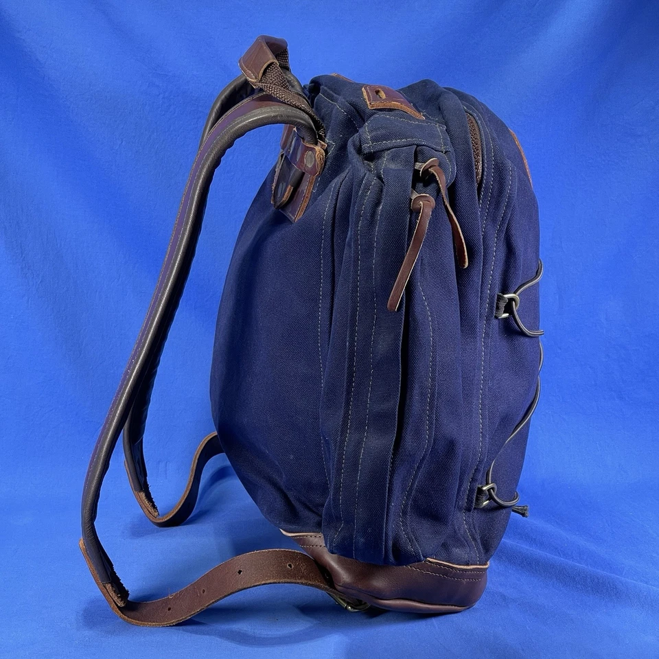 Duluth Pack Sparky Bag - Navy - Canvas & Leather Backpack - Made In USA - Image 4 of 4