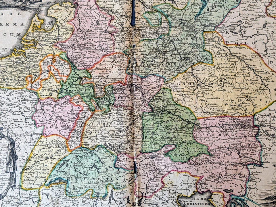 Mapa de ruta postal Weigel 1718 Sacro Imperio Romano Germánico, Benelux, Austria, Suiza Foto 4 de 4