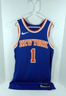 Men 2022-23 New York Knick Obi Toppin #1 Authentic Blue Jersey Nike NWT 44 M 7S