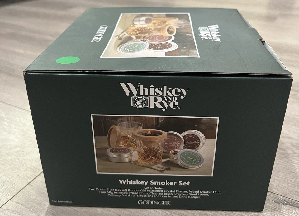 Godinger Whiskey & Rye Old Fashioned Crystal Glasses - Whiskey Smoker Set - Image 2 of 4