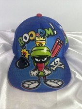 Looney Tunes Hat Marvin The Martian Grafitti Style Blue SnapBack Adj Booom