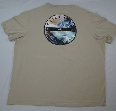 Quicksilver Mens t-shirt xxl beige pre-owned - excellent condition ocean theme