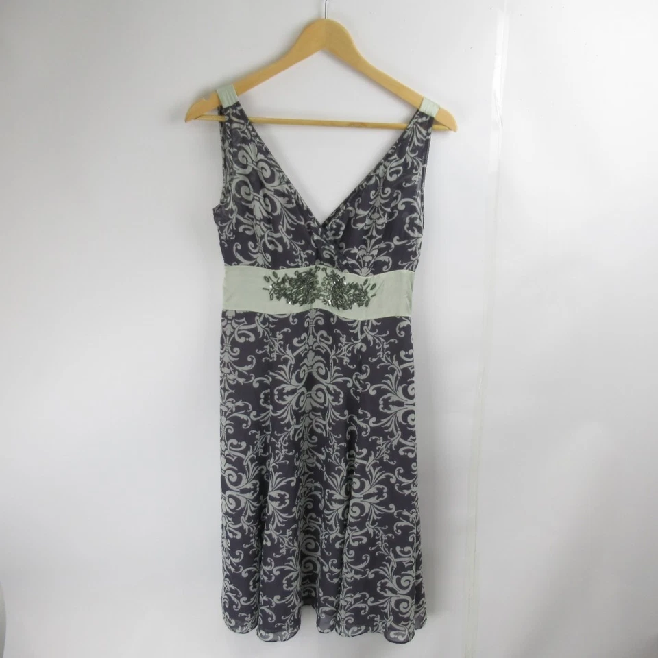 Coast Fit Flare Dress UK 10 Purple Layered Sleeveless Party Wedding Preloved