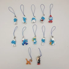 The Smurfs 2010 Peyo Phone Charms Strap Lot x12 Papa Smurf Gargamel Vintage