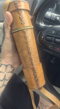 Antique Brass Leather Maritime Spyglass Telescope Handheld Extendable