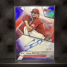 2025 Bowman's Best ⚾️ Chase Petty 🔥🔥Auto RC Purple Refractor #/75 Reds