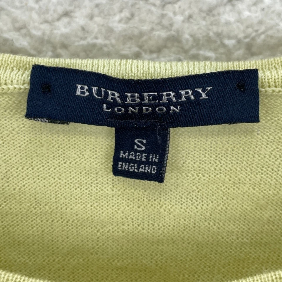 Suéter Burberry London verde pura lana cuello redondo para mujer prendas de punto pequeñas Foto 4 de 4