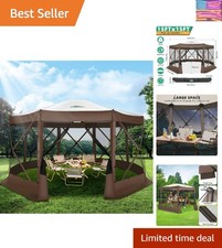 Pop Up Gazebo Screen Tent Screen House for Camping, 15x15 Screen Room with Mo...
