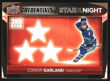 2021-22 Upper Deck Credentials 3rd Star of the Night #3S4 Conor Garland - HKY