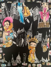 Hard to Find BETTY BOOP NEW YORK City Black 100 Cotton Fabric Sold BTHY