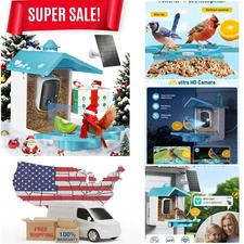 Bird Feeder with Camera, AI Bird Identification, 2K HD Live Video, Solar Power