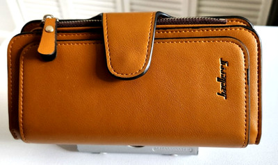 Baellerry Brown Leather Clutch Wallet Long Credit Card Holder Coin NWOT  LOVELY