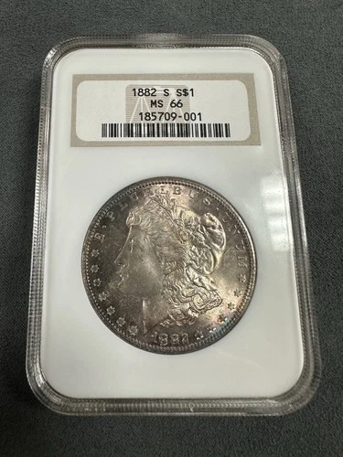 1882 S Morgan Silver Dollar NGC MS66 Gorgeous Toning