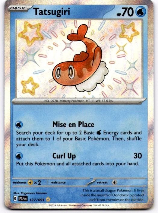 Tatsugiri 127/091 Shiny Rare Paldean Fates Pokemon Holo Near Mint