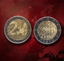 2 &euro; griechisch 2002 Griechenland metallic geldm&uuml;nze echt