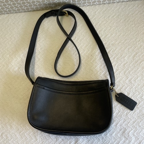 Vintage Black Coach Wendie Or Swinger Crossbody Bag R-10