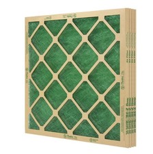 4 Pack Flanders Air Filters, 20" X 20" X 1" Precisionaire Nested Glass, Green