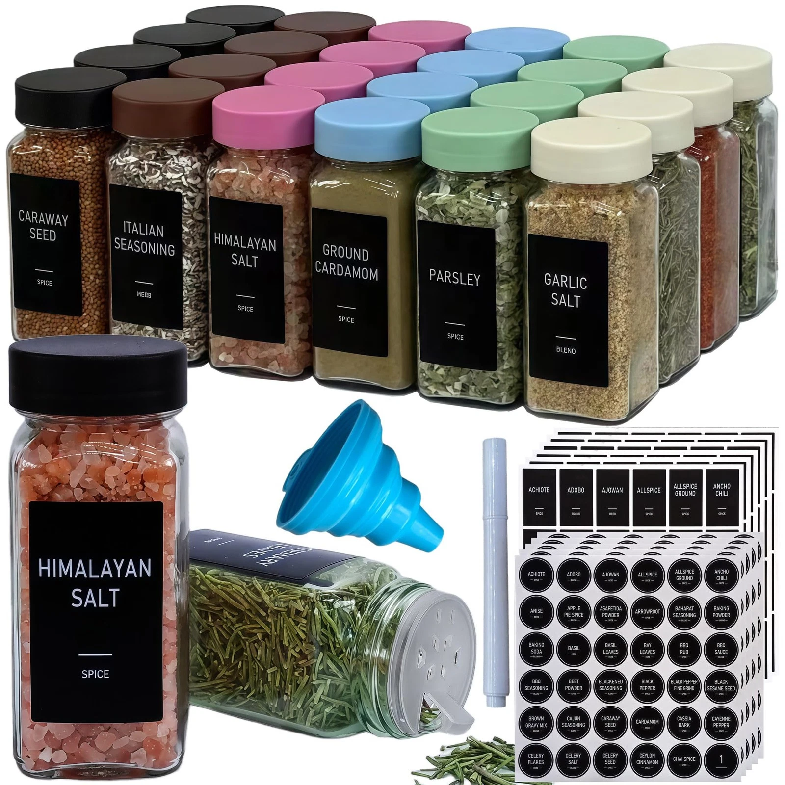 Spice Jars with Labels - 24 Glass Spice with Shaker Lids & Airtight Plastic C...
Opens in a new wind