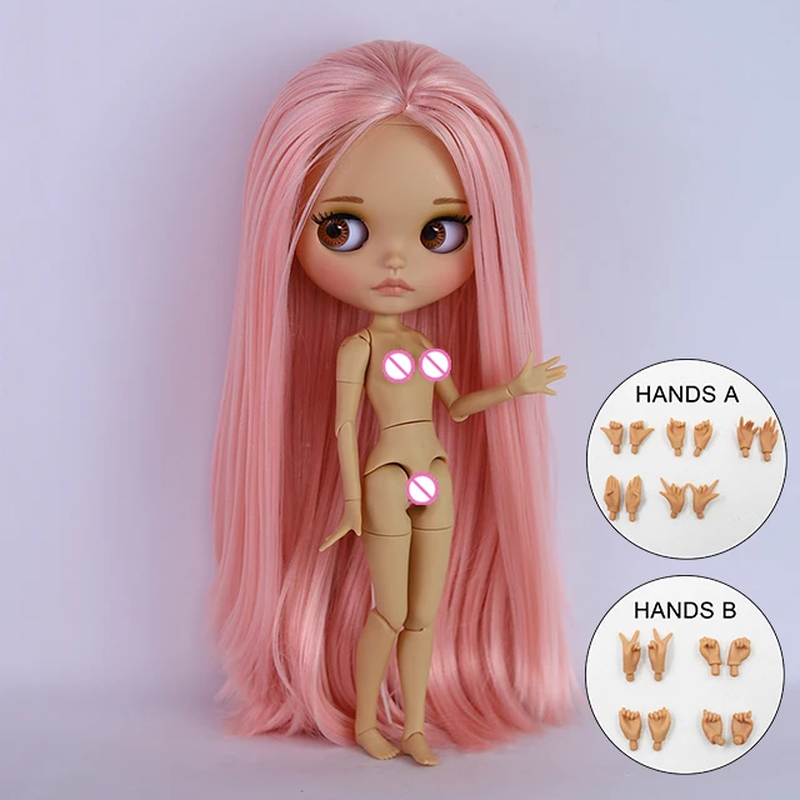 ICY  Blyth Doll BJD Joint Body Brown Skin Matte Face Cute Bow Doll 1/6 30Cm
