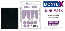 Montex 1/48 NORTH AMERICAN F-86F SABRE CANOPY PAINT MASK Academy