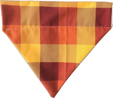 Thanksgiving Plaid over the Collar Dog Bandana That Slips onto Their Existing Co