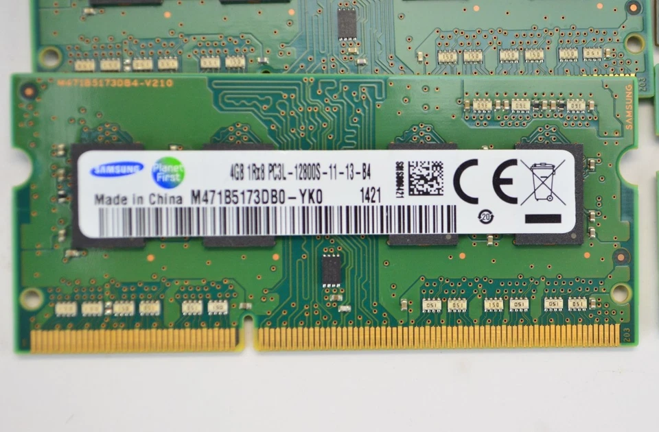 Lote de 10 Memoria RAM para Laptop Samsung 4GB 1Rx8 PC3L-12800S-11-13-B4 DDR3 Foto 2 de 2