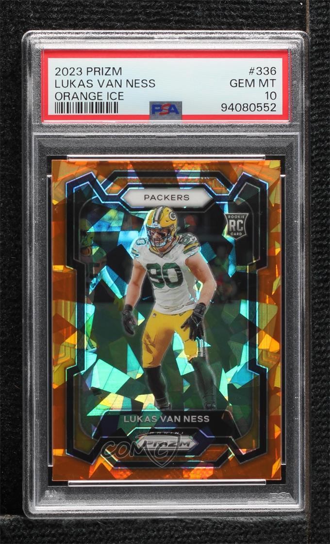 2023 Panini Prizm Rookies Orange Ice Lukas Van Ness #336 PSA 10 GEM MT 0rd2