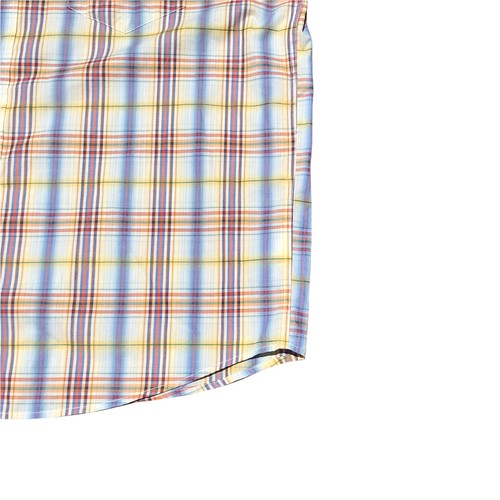 Country Road Mens Casual Shirt Sz Large L Yellow Blue Cotton Short Sleeve Button - Picture 7 of 11