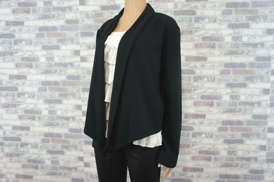 ELIE TAHARI DAMEN ABEND FEST ZIPFEL BLAZER JACKE SCHLICHT SCHWARZ XL