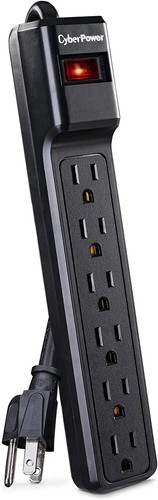New CyberPower 6 Outlets Strip Surge Protector, 900J/125V 4ft Cord CSB604MP6 - Picture 4 of 5