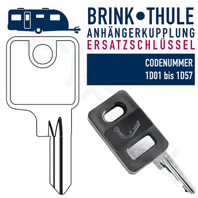 Key Replacement Key 1D01 to 1D57 for Towbar for Brink Thule