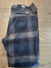 D&G by DOLCE & GABBANA Size 38 BLUE Multi-Color Plaid Cotton Blend Dress Pants