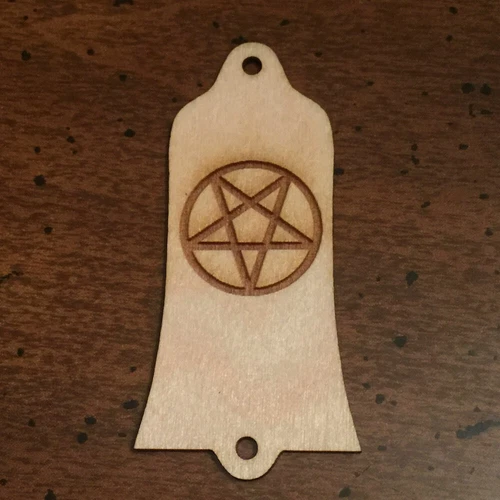 GUITAR TRUSS ROD COVER - Wood Burned - Fits GIBSON USA - PENTAGRAM 666