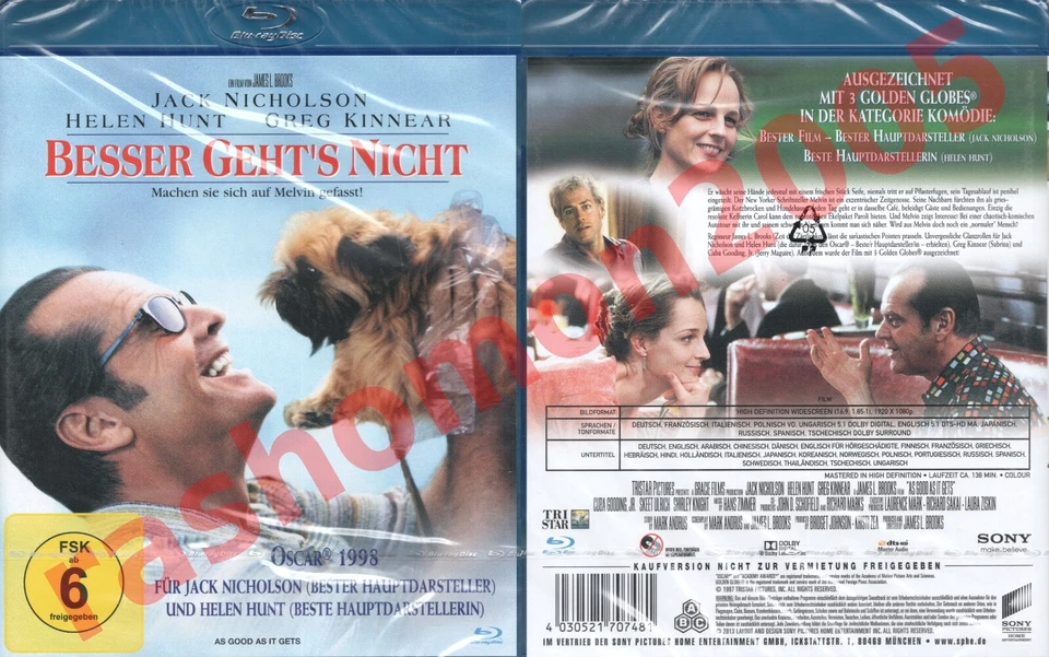 Blu-ray BESSER GEHT'S NICHT Jack Nicholson Helen Hunt Greg Kinnear Kultfilm NEU - Bild 1 von 1