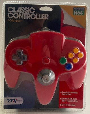TTX Tech Nintendo 64 N64 Controller rot Rumble Pak Memory Pak kompatibel NEU OVP
