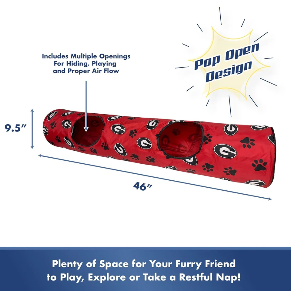 Pets First NCAA Cat Tunnel Tube Toy & Plush Football Toy Filled with Catnip - Image 3 of 4