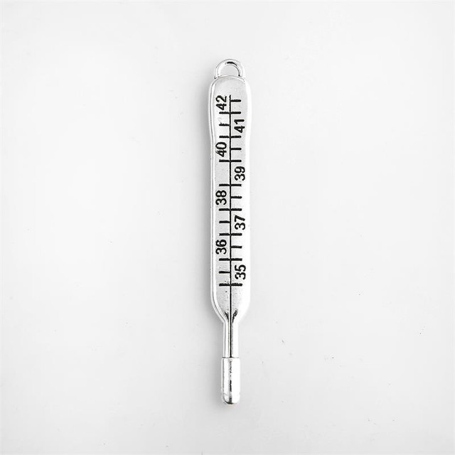 5Pcs Silver 3D Thermometer Charm Pendant DIY Necklace Bracelet Making