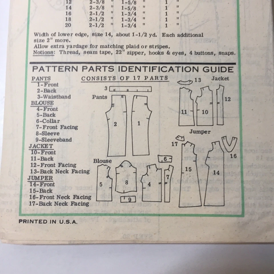 Printed Pattern 9234 Size 14 Misses' Pants Jacket Blouse Jumper Mail Order - Image 4 of 4