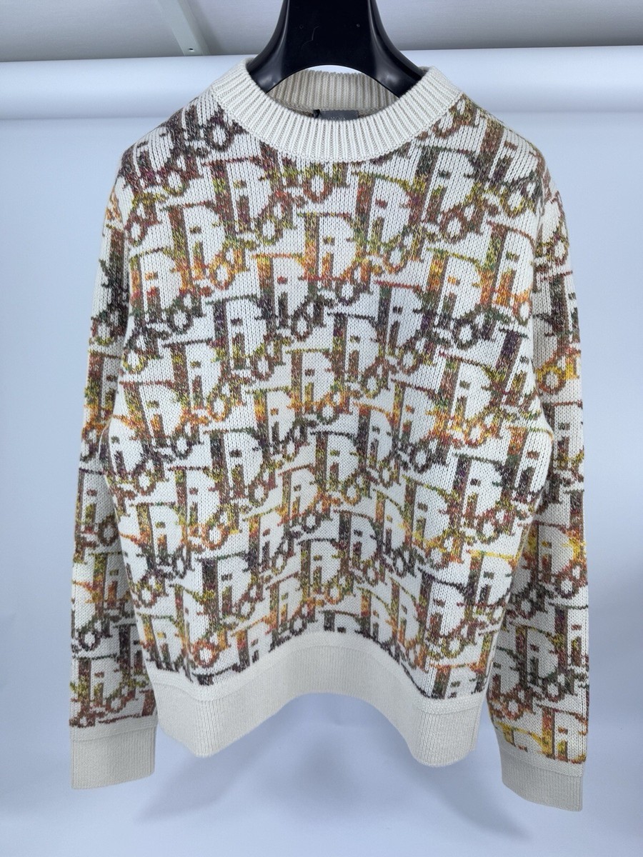 Dior Oblique Fantasy Wool Jacquard Sweater Jumper Size: M