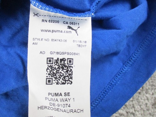 Puma T Shirt Small Round Neck Cotton Short Sleeve Athleisure Blue - Picture 11 of 15