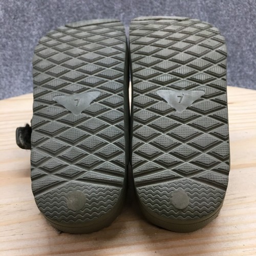 Mia Sandals Womens 7 Slip On Slides Olive Casual Open Toe Buckle Strap Faux Fur - Picture 12 of 17